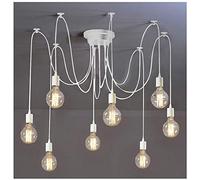 HYJAUSXB Lámpara de araña Creativa Moderna con Bombilla Edison Industrial Ajustable de 7 Luces - Lámpara de Techo Moderna de araña Negra para Sala de Estar, Comedor y Cocina, diseño Elegant