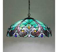 HYJAUSXB Lámpara de araña Creativa Moderna Estilo Tiffany, lámpara de Techo de vitral Vintage con Pantalla, iluminación Colgante de decoración de Granja Retro para Sala de Estar y do