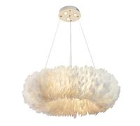 HYJAUSXB Lámpara de araña Moderna de Plumas Blancas para Sala de Estar, lámpara de Techo romántica, lámpara Colgante de 3 Luces, lámpara Decorativa para Dormitorio de niñas.