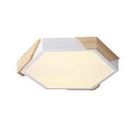HYJAUSXB Lámpara de Techo Colgante Moderna Minimalista LED Hexagonal de Madera, para Sala de Estar, Comedor, Dormitorio, habitación Infantil, luz Blanca fría, 40 cm (16 Pulgadas)