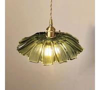 HYJAUSXB Lámparas Colgantes Modernas, Estilo Industrial Vintage de Cristal, Estilo Loto de latón, lámpara Colgante de Techo Estilo Retro para Loft, Bar, Cocina, Comedor, Color Verde.