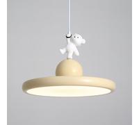 HYJAUSXB Lámparas de araña, lámpara Colgante de Disco en Blanco Roto, lámpara de Comedor, iluminación Corporal con lámpara de Mesa de Altura de Oso