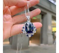 HYJYGM 12 * 16mm Tanzanite Emerald Ruby Necklace Gemstone Jewelry Gift for Women