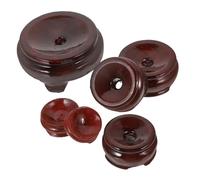 HYJYGM 6pcs Wooden Walnut Base Crystal Display Stand Garden Spheres Balls Small Holder