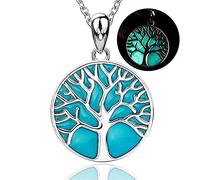 HYJYGM 925 Tree of Life Pendant Chain Necklace with Glowing Enamel Jewelry Making for Gifts