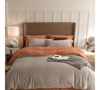 HYJYGM A-Class Velvet 4-Piece Bedding Set - Winter Warm Bed Linen for Home 4-Pieceskin -Friendly and Non-irritating(Beige,Queen)