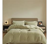 HYJYGM A-Class Velvet 4-Piece Bedding Set - Winter Warm Bed Linen for Home 4-Pieceskin -Friendly and Non-irritating(Green,Queen)