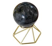 HYJYGM Black Marble Crystal Ornament Gold Metal Stand, Desktop Crystal Sphere Decor for Home and Office