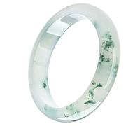 HYJYGM Burmese Jadeite Jade Positive Circle Ice Species Floating Sun Green Dark Green Orchid Jade Round Bar Female Is The Best Gift For Festivals
