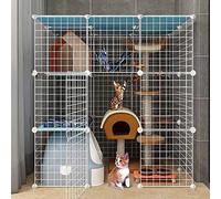 HYJYGM Cage Enclosures Indoor Playpen Detachable Metal Cat Kennels Ferret Crate Pet Large Exercise Place,with Ramp Ladders Hammock and Bed - Ideal For 1-4,110x75x109cm