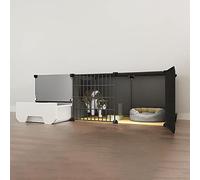 HYJYGM Cage Playpen Large Cat Enclosure 1/2/3 Tier Small Animals Fence Anti-Jumping Kitten Crate Indoor Use Pet Cages For Cats,Bunny,Chinchilla,Black,Black-111x49x39