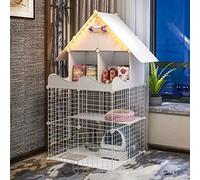 HYJYGM Cages 3-Tier Enclosures Indoor Kennel Cat Kitten Playpen Ferret Cage Pet Crate Portable Yard Fence - For Small Animal,Puppies,Ki,White