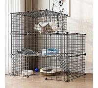 HYJYGM Cages Cage Kennel Cat Playpen Detachable Metal Wire Indoor Kennels Crate Large Exercise Place Ideal For 1-4 Cats,111x75x109cm