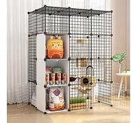 HYJYGM Cages Cage Kennel Cat Playpen Detachable Metal Wire Indoor Kennels Crate Large Exercise Place Ideal For 1-4 Cats,111x75x146cm(B)