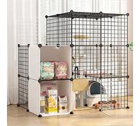 HYJYGM Cages Cage Kennel Cat Playpen Detachable Metal Wire Indoor Kennels Crate Large Exercise Place Ideal For 1-4 Cats,111x75x110cm(A)