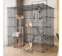 HYJYGM Cages Cage Kennel Cat Playpen Detachable Metal Wire Indoor Kennels Crate Large Exercise Place Ideal For 1-4 Cats,147x111x146cm