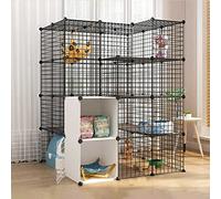 HYJYGM Cages Cage Kennel Cat Playpen Detachable Metal Wire Indoor Kennels Crate Large Exercise Place Ideal For 1-4 Cats,111x111x146cm(A)