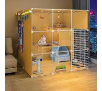 HYJYGM Cages Cage Playpen Enclosure Crate Condos For Indoor Cats Cat Kennel Bed Detachable Metal Wire Kennels - Large Exercise Place Ideal For,A-105X90X105CM