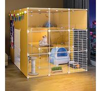 HYJYGM Cages Cage Playpen Enclosure Crate Condos For Indoor Cats Cat Kennel Bed Detachable Metal Wire Kennels - Large Exercise Place Ideal For,A-105X135X105CM