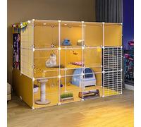 HYJYGM Cages Cage Playpen Enclosure Crate Condos For Indoor Cats Cat Kennel Bed Detachable Metal Wire Kennels - Large Exercise Place Ideal For,A-140X90X105CM