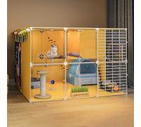HYJYGM Cages Cage Playpen Enclosure Crate Condos For Indoor Cats Cat Kennel Bed Detachable Metal Wire Kennels - Large Exercise Place Ideal For,A-105X90X75CM