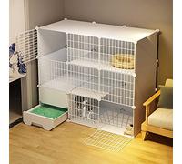 HYJYGM Cages Indoor Crate Playpen Enclosure Detachable Metal Kennels with Enclosed Cat Litter Box Dog Crates Dogs - For Small Animal,Puppies,Ki,111X49X109CM