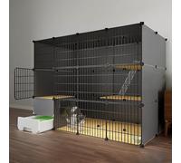 HYJYGM Cages Indoor Large Kennel Enclosure Cat Hammock Pet Playpen Animals Cage - For Small Animal,Puppies,Kitties,Bunny,One Color-147x95x1