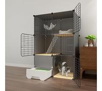 HYJYGM Cages Indoor Large Kennel Enclosure Cat Hammock Pet Playpen Animals Cage - For Small Animal,Puppies,Kitties,Bunny,One Color-75x49x11