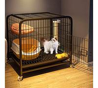 HYJYGM Cages, Pet Bed, Extra Large Detachable Cat Enclosure and Swivel Casters, Grid Foot Pads/B-Play 49*,B-Play Style-60 * 66Cm