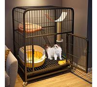 HYJYGM Cages, Pet Bed, Extra Large Detachable Cat Enclosure and Swivel Casters, Grid Foot Pads/B-Play Style/68 49*,C-lu*ury-78 * 100Cm