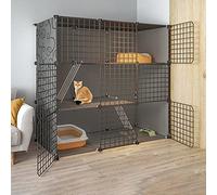 HYJYGM Cat Cages Indoor Large,Collapsible Cat Cage,Pet Cages For Small Animals,Metal Small Animal Cage, Space Cattery For Indoor Balcony,111 * 49 * 109cm