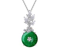 HYJYGM cellacity Round Jade Pendant Necklace for Women 925 Jewelry Gemstones Female Banquet Party Neck Ornament