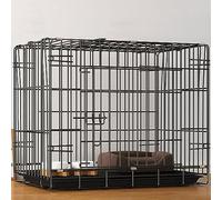 HYJYGM Crates For Indoor Cats Litter Box,Foldable Thick Wire Cat Cage,Small Animal Pet Playpen with Door,Rabbit,Guinea Pig Cages,Puppy,Kitten Playpen,Black-1 Layer