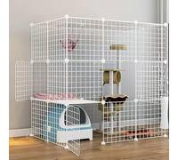 HYJYGM Enclosure,Dog Cages Small Dogs Indoor,Pet Playpen For Cats,Detachable Extra Large Cat Playpen,Small Animal Cage with Doors,111 * 110cm-C