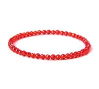HYJYGM Handmade Beads Women Faceted Labradorite Crystal Quartzs Natural Stone for Women Femme Bangle Men,4mm Red Crystal