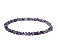 HYJYGM Handmade Beads Women Faceted Labradorite Crystal Quartzs Natural Stone for Women Femme Bangle Men,4mm Purple Stone