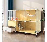 HYJYGM House Cage Trap Cages with Litter Box Large Indoor Playpen for Cat,112 * 77cm