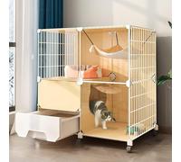 HYJYGM House Cage Trap Cages with Litter Box Large Indoor Playpen for Cat,77 * 77cm