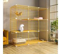 HYJYGM Indoor Cabinet Semi-Enclosed Cage Cat Playpen Detachable Metal Wire Kennels Crate Large Exercise Place For Small Animal,Puppies,Kitties,A