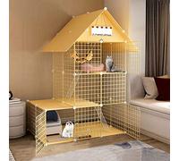 HYJYGM Indoor Cages, Large Cage with Litter Tray, Carrier, Cat Enclosure, Detachable Metal Wire Fence, Exercise Place For 1-3 Cats,111x75x146cm