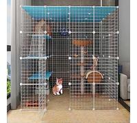 HYJYGM Indoor Enclosures Playpen Detachable Metal Cat Kennels Ferret Small Animal Cage Large Exercise Place Ideal For 1-4 Cats,147x111x145cm