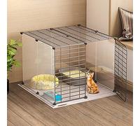 HYJYGM Indoor Kennel Enclosure Condo Detachable Metal Kennels Cat Dog Crate Ferret Rat Cage Kitten Playpen - For Small Ani,75X75X47CM
