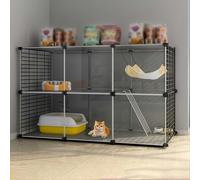 HYJYGM Indoor,Large Cage Enclosures Detachable Playpen Animals Cages,Large Exercise Place Ideal For Small Pet Cat Puppy,