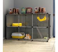 HYJYGM Indoor,Large Cage Enclosures Detachable Playpen Animals Cages,Large Exercise Place Ideal For Small Pet Cat Puppy,107x37x72cm-A