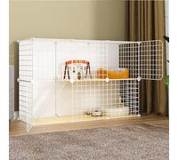 HYJYGM Large Enclosures Indoor Playpen Cage Carrier,Cat Enclosure,Pet Playpen,with Nest Hammock Pet Bowl Cat Litter Box Ladder,For 1-3 Cats,One Color-109x39x7