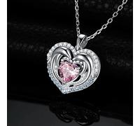 HYJYGM Love Heart Dolphin 2.2ct Pink Gemstone s Pendant Necklace for Woman no Chain