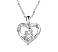 HYJYGM mom and Baby Necklaces Heart Shape Pendant Necklaces Engraved Name Necklace