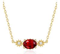HYJYGM mozambic Garnet Collocation Zircon Necklace for Women Fine Jewelry