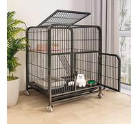 HYJYGM Outdoor Kennel Crate Playpen Enclosure On Wheels Metal Kitten Cage Animals Hutch Oversized Cat Villa - For Small Animal,Puppies,Kitties,BU,70X55X75CM