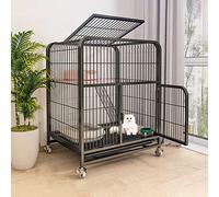 HYJYGM Outdoor Kennel Crate Playpen Enclosure On Wheels Metal Kitten Cage Animals Hutch Oversized Cat Villa - For Small Animal,Puppies,Kitties,BU,78X55X85CM